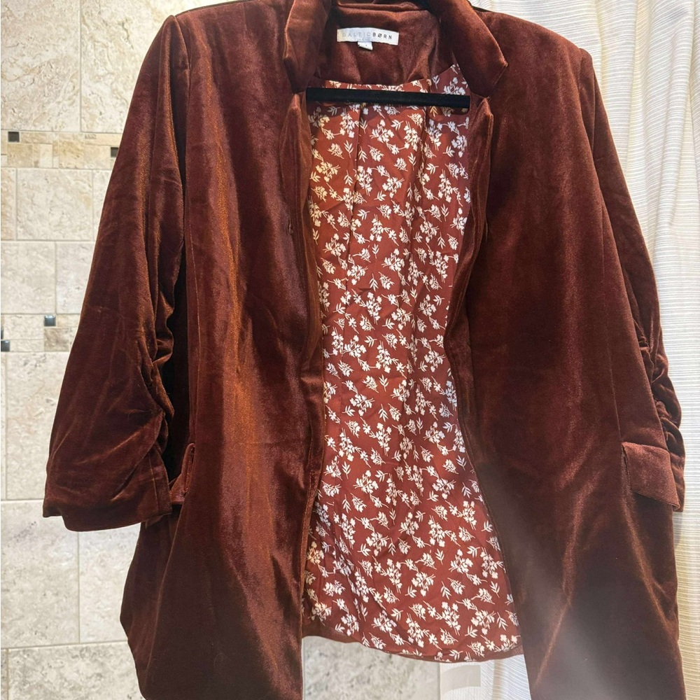 Baltic Born Velvet Blazer in Deep Brown